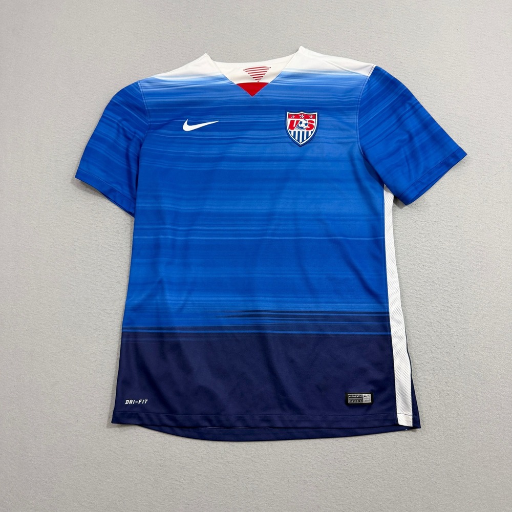 Nike Soccer Jersey Mens Large Blue USA National Team 2015 Away Kit 640855-480
